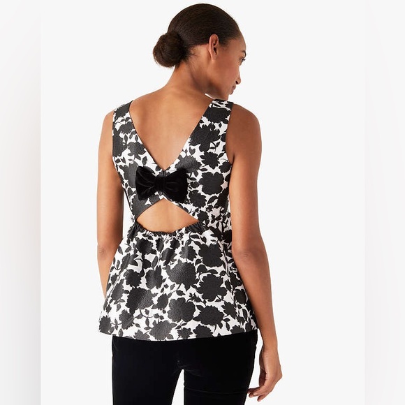 Kate Spade Bicolor Floral Soirée Top NWOT - Picture 5 of 9